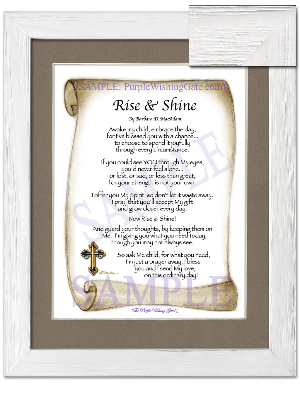 Rise and Shine: Sepia Scroll / 8x10 / 8x10 White Wash
