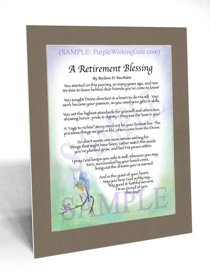 Retirement Blessing: Personalized Gift | PurpleWishingGate.com