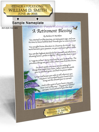 Retirement Blessing: Personalized Gift | PurpleWishingGate.com