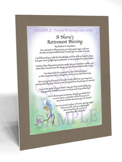 A Nurse's Retirement Blessing - Retirement Gift - PurpleWishingGate.com