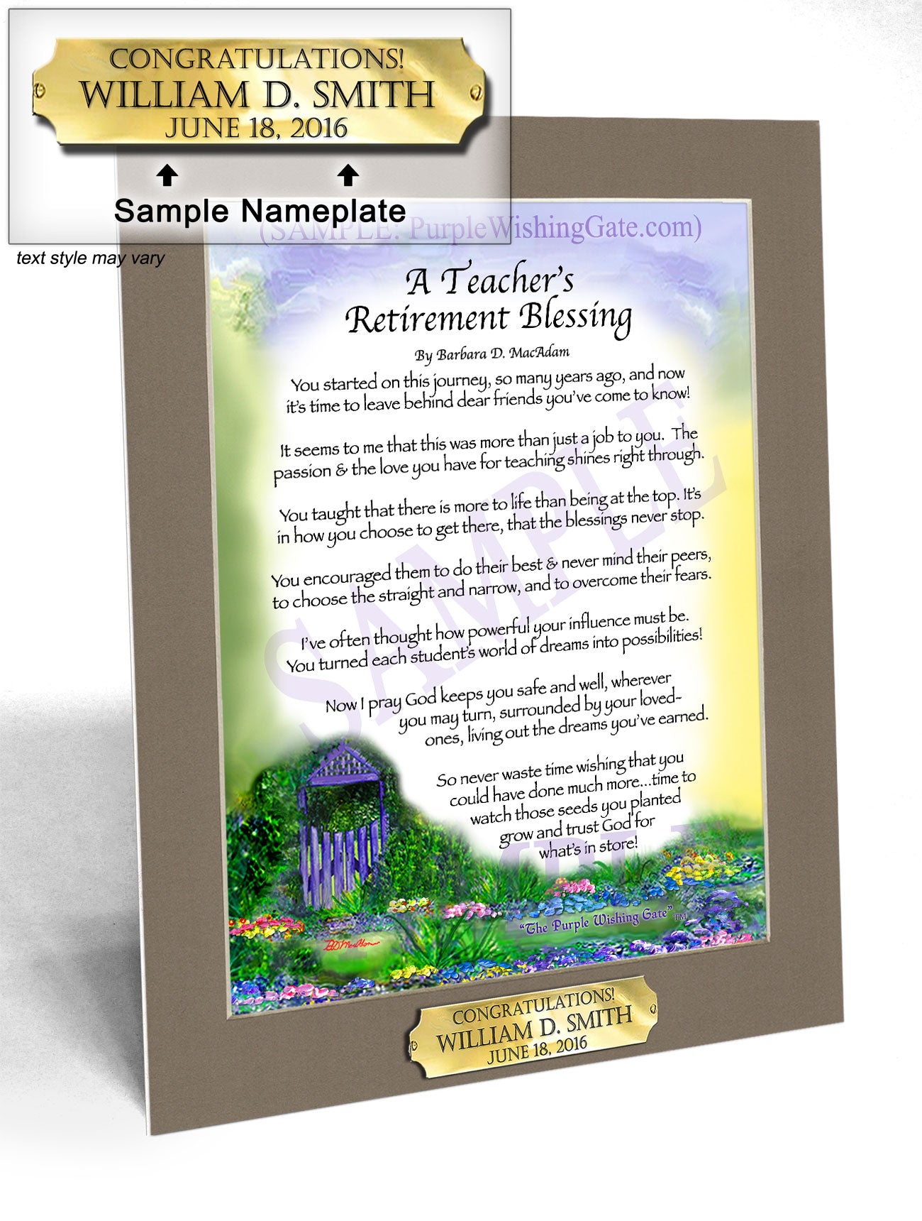A Teacher's Retirement Blessing - Retirement Gift - PurpleWishingGate.com