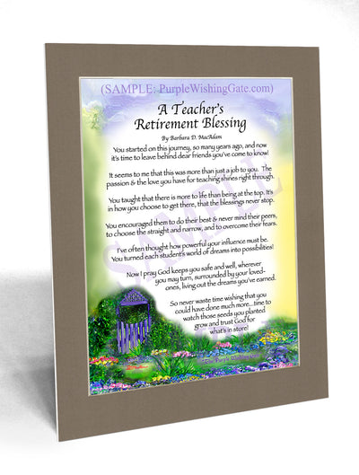 Teacher Retirement Gift: Personalized Blessing | PurpleWishingGate.com