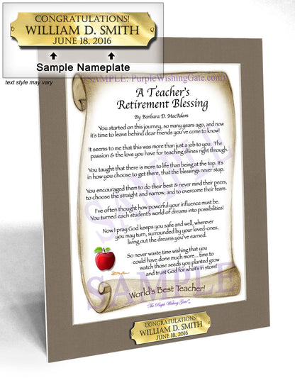 A Teacher's Retirement Blessing - Retirement Gift - PurpleWishingGate.com