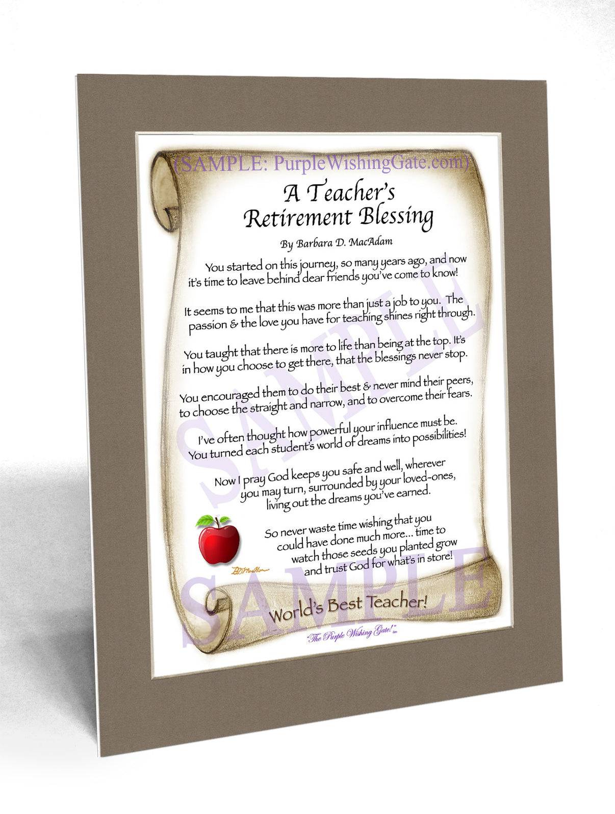 A Teacher's Retirement Blessing - Retirement Gift - PurpleWishingGate.com