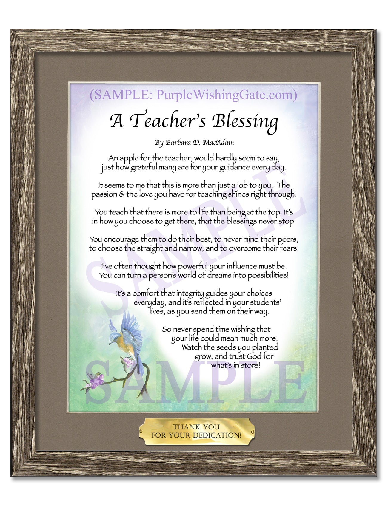 A Teacher's Blessing - Teacher's Gift - PurpleWishingGate.com