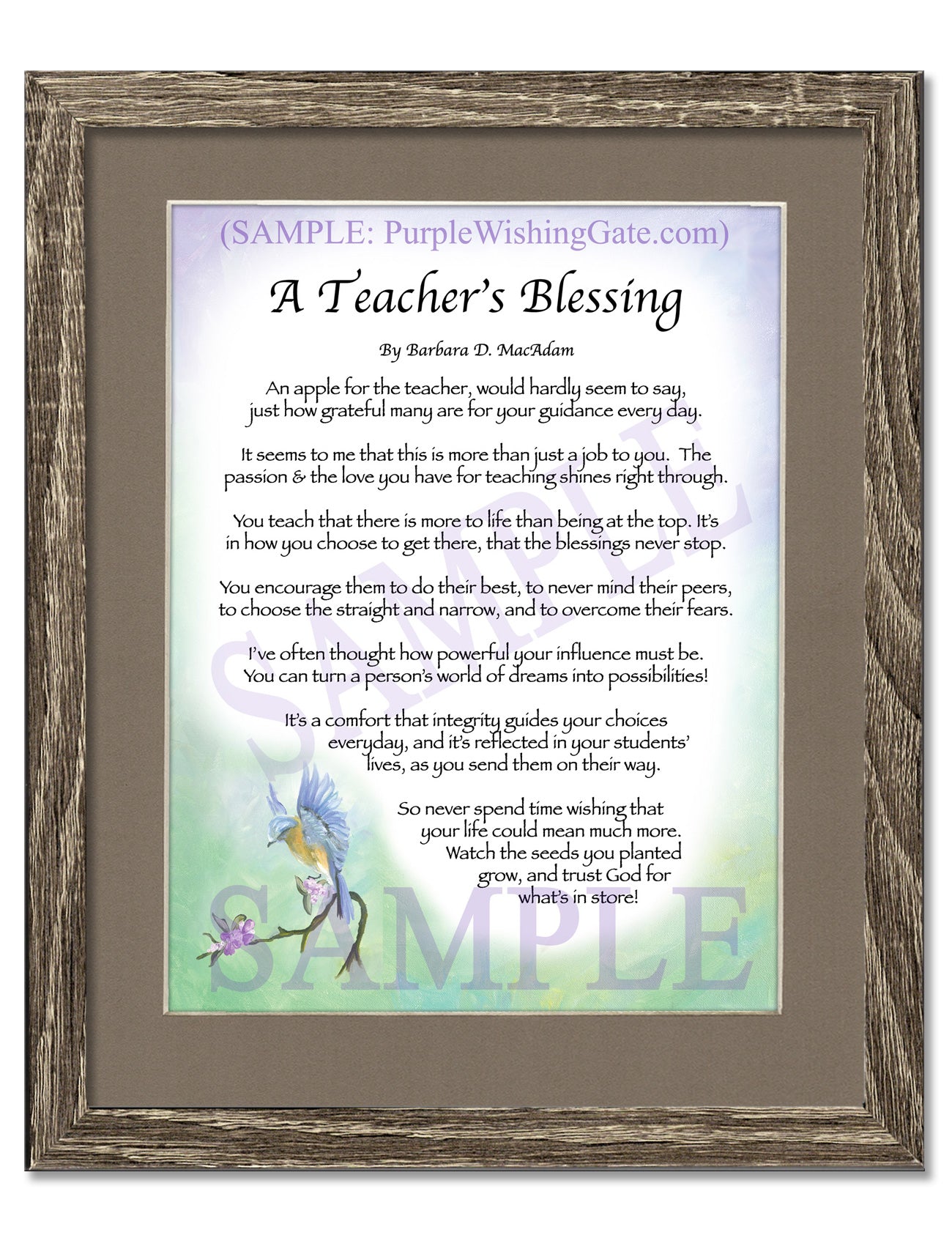 A Teacher's Blessing - Teacher's Gift - PurpleWishingGate.com