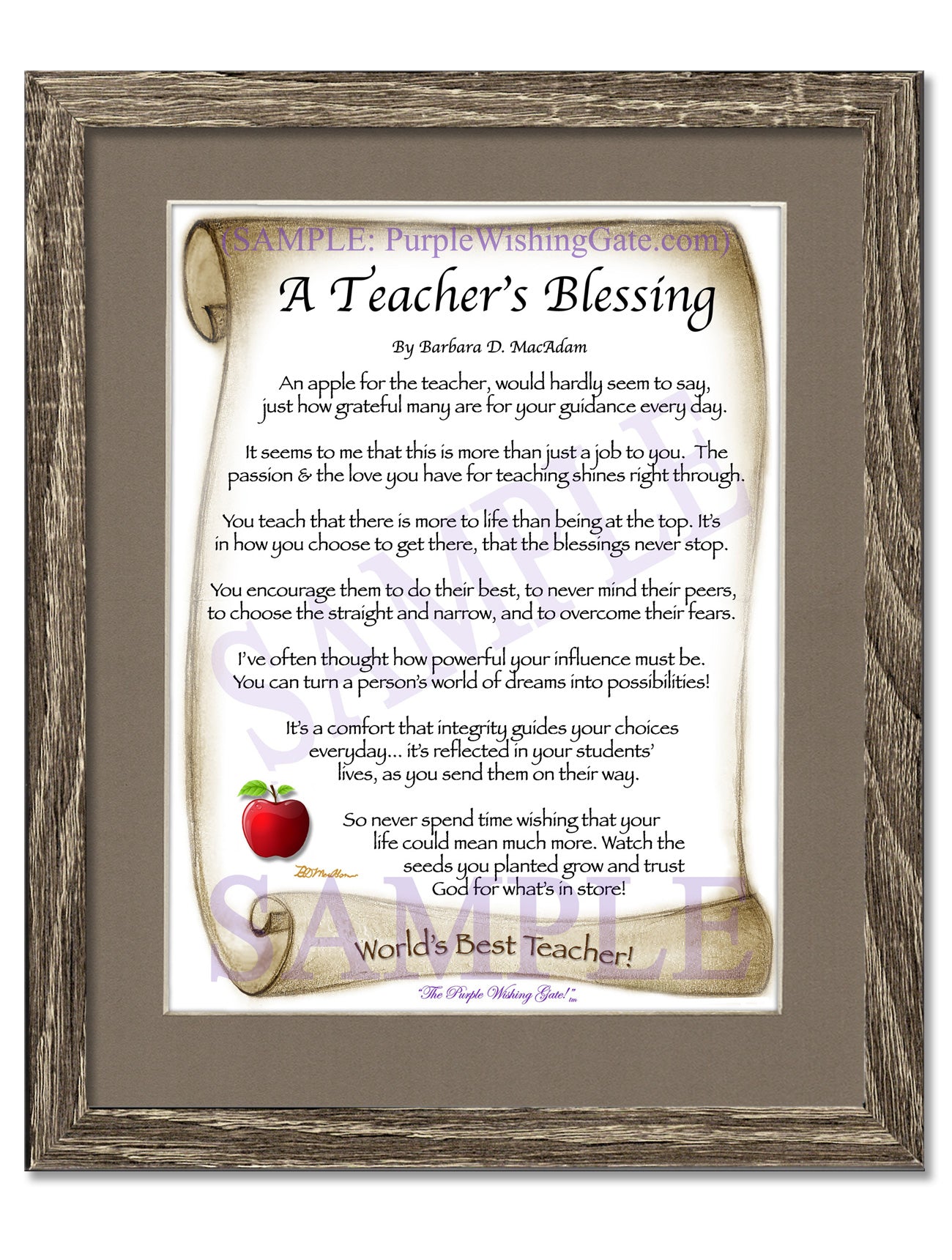 A Teacher's Blessing - Teacher's Gift - PurpleWishingGate.com