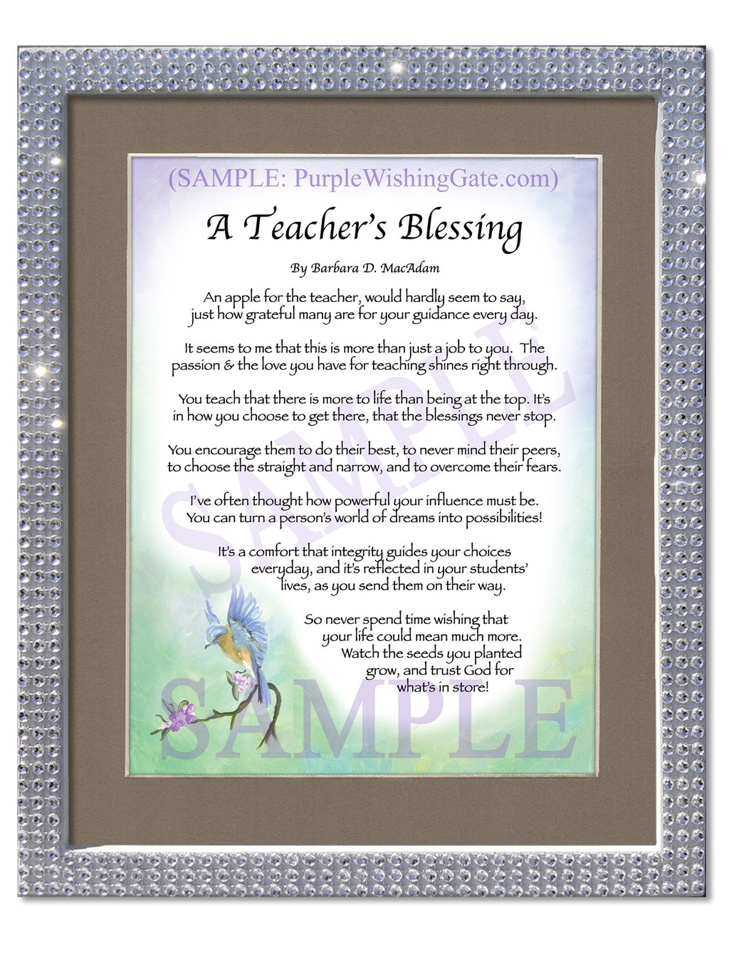 A Teacher's Blessing: Bluebird / 8x10 / 8x10 Silver Bling
