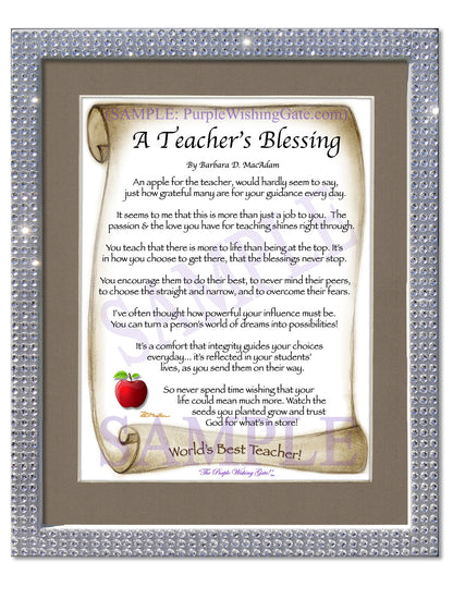 A Teacher's Blessing - Teacher's Gift - PurpleWishingGate.com