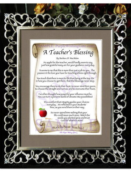 A Teacher's Blessing - Teacher's Gift - PurpleWishingGate.com