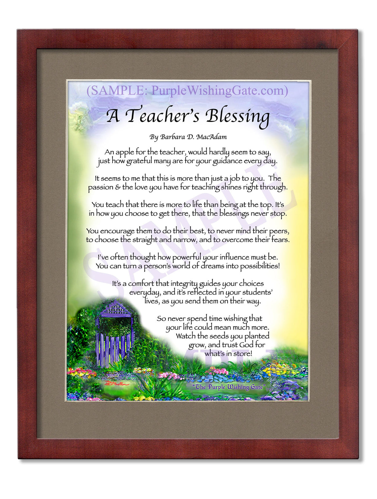 A Teacher's Blessing - Teacher's Gift - PurpleWishingGate.com