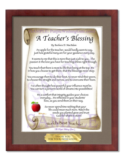 A Teacher's Blessing - Teacher's Gift - PurpleWishingGate.com