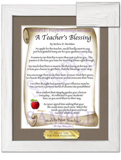 A Teacher's Blessing - Teacher's Gift - PurpleWishingGate.com