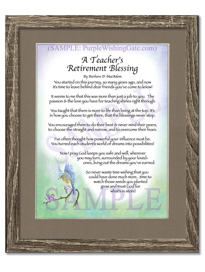 A Teacher's Retirement Blessing