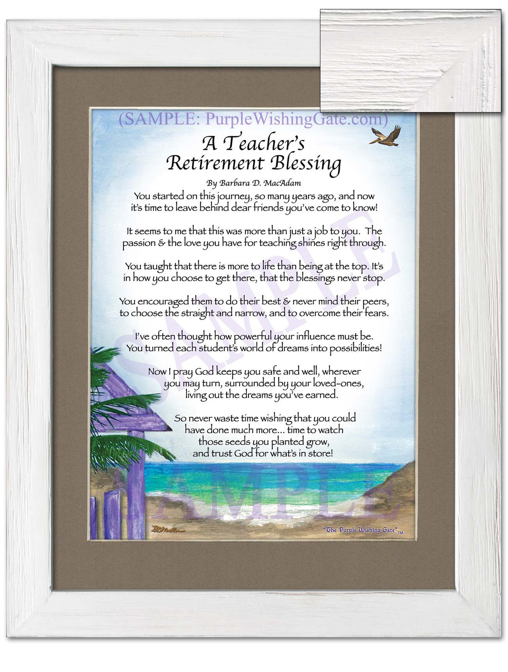 A Teacher's Retirement Blessing: Paradise Cove / 8x10 / 8x10 White Wash
