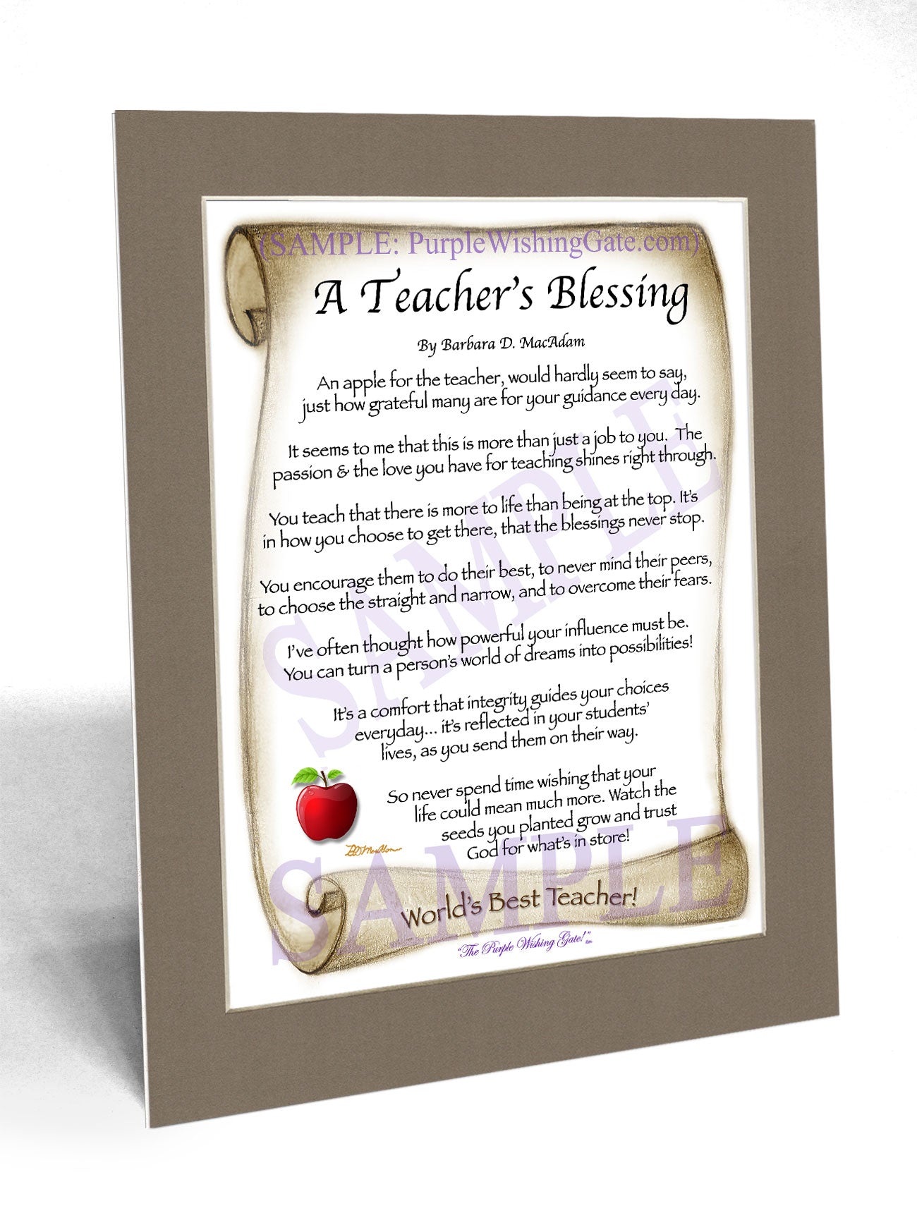 A Teacher's Blessing - Teacher's Gift - PurpleWishingGate.com