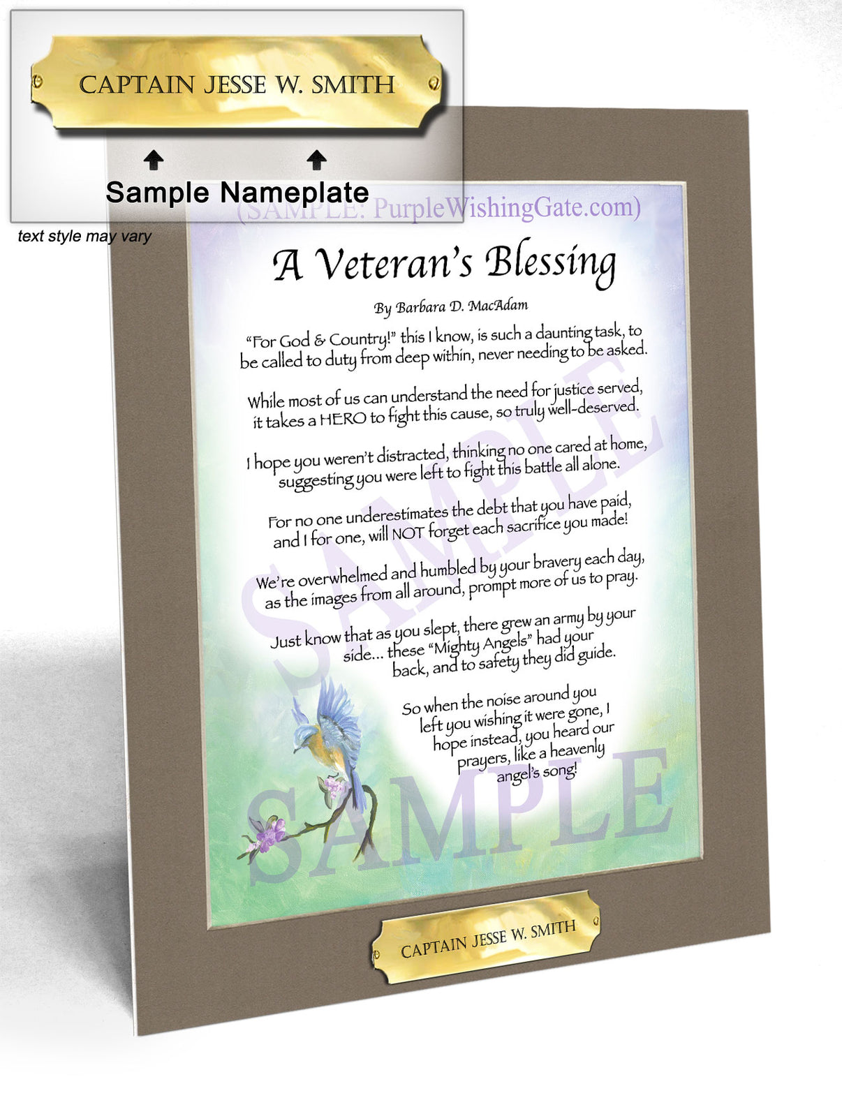 A Veteran's Blessing - Military Gift - PurpleWishingGate.com