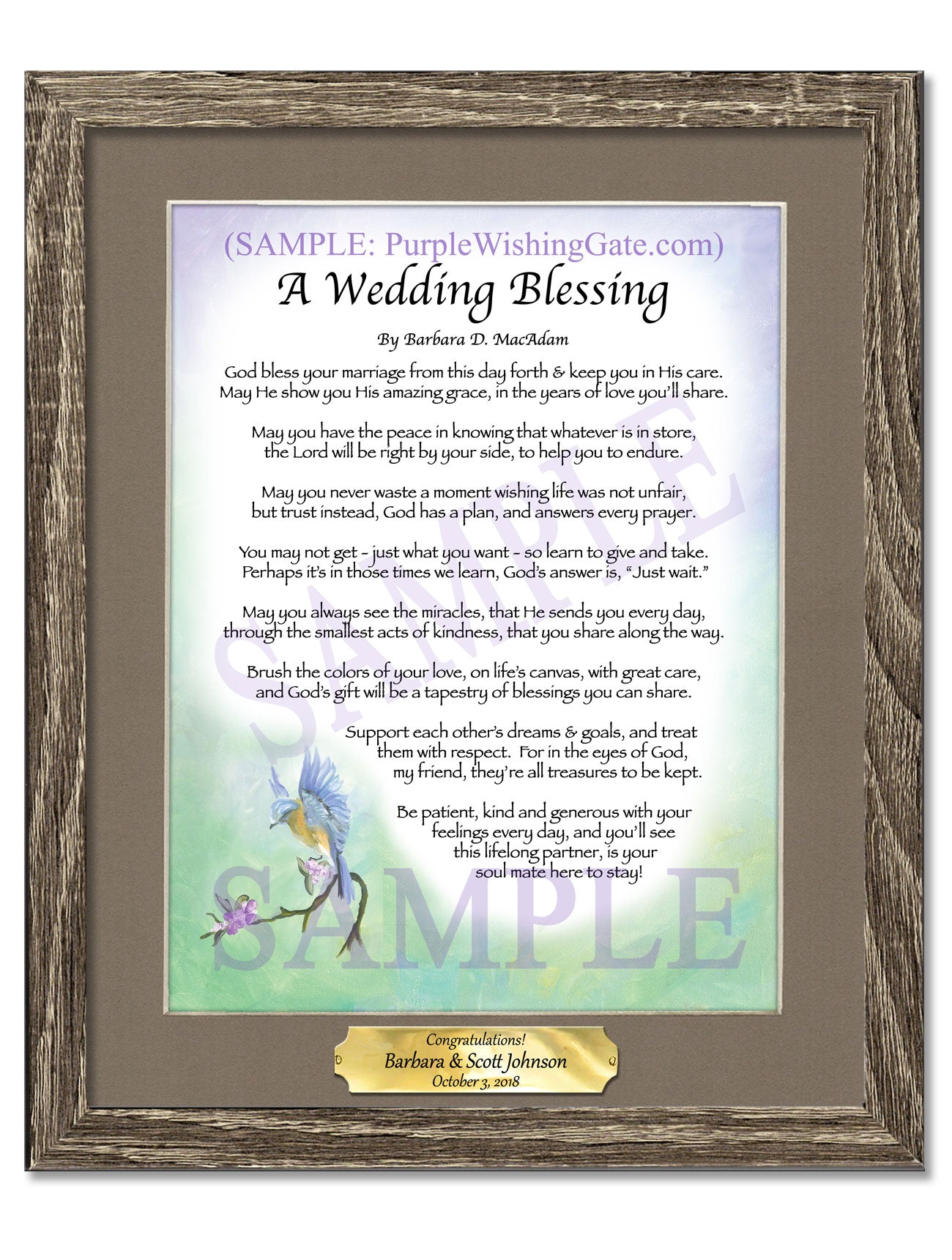 A Wedding Blessing - Wedding Gift - PurpleWishingGate.com