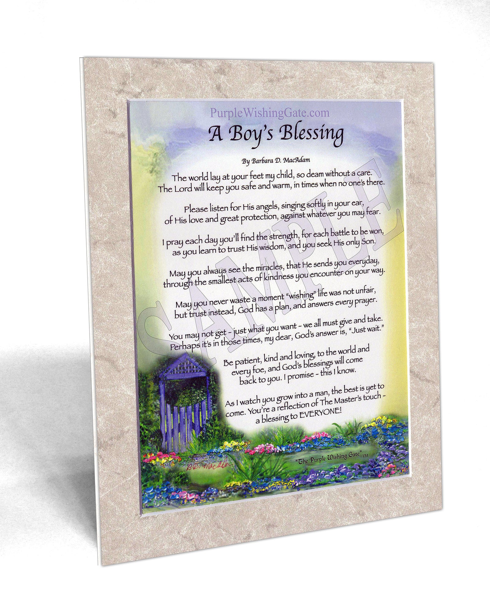 A Boy's Blessing (8x10) - 8x10 Custom Matted Clearance - PurpleWishingGate.com