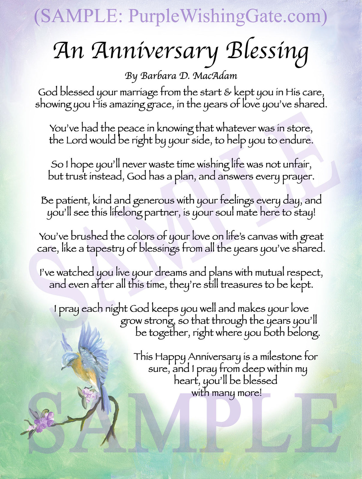 An Anniversary Blessing - Anniversary Gift - PurpleWishingGate.com
