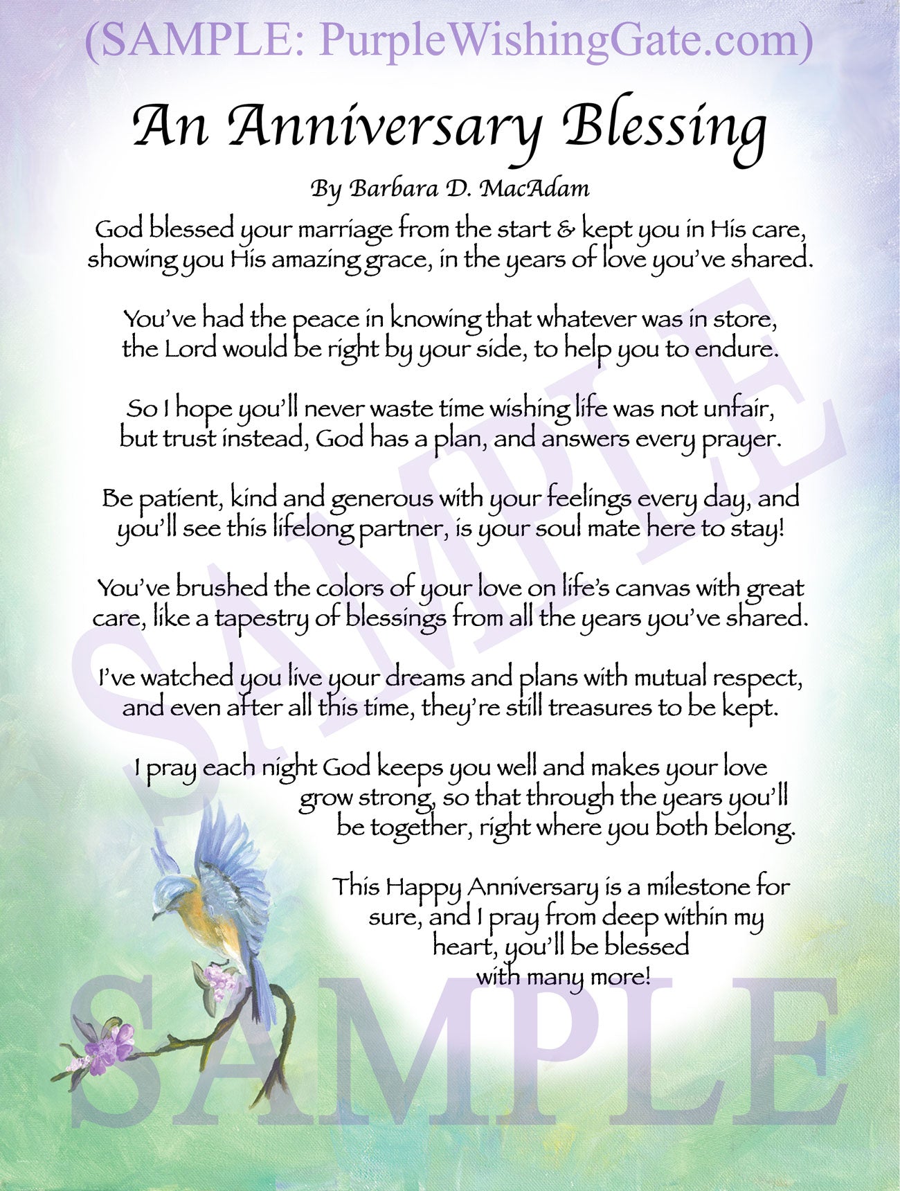 An Anniversary Blessing - Anniversary Gift - PurpleWishingGate.com