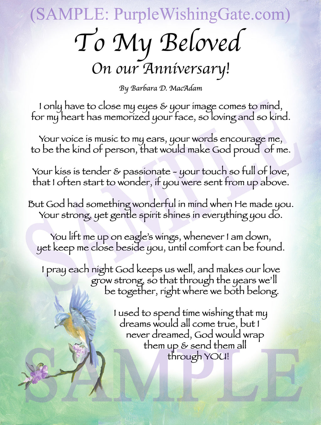 To My Beloved on our Anniversary: Bluebird
