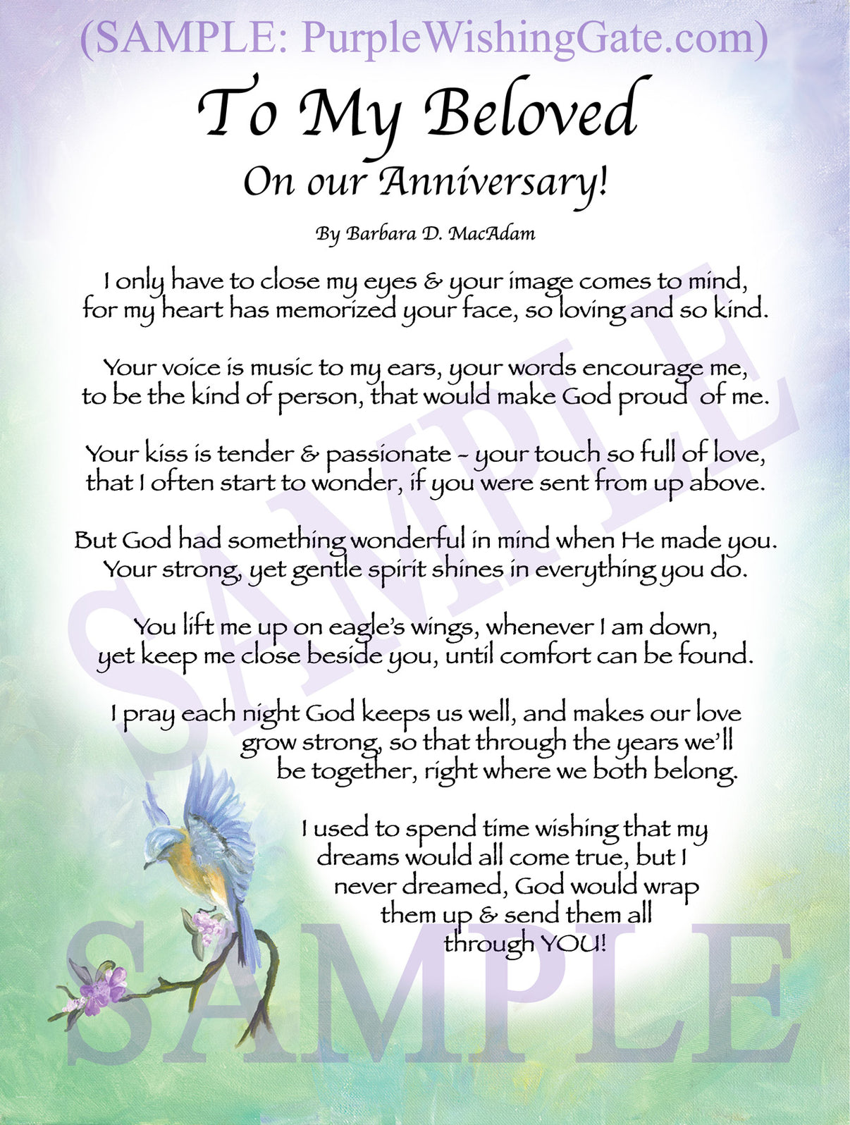 To My Beloved On our Anniversary! - Anniversary Gift - PurpleWishingGate.com