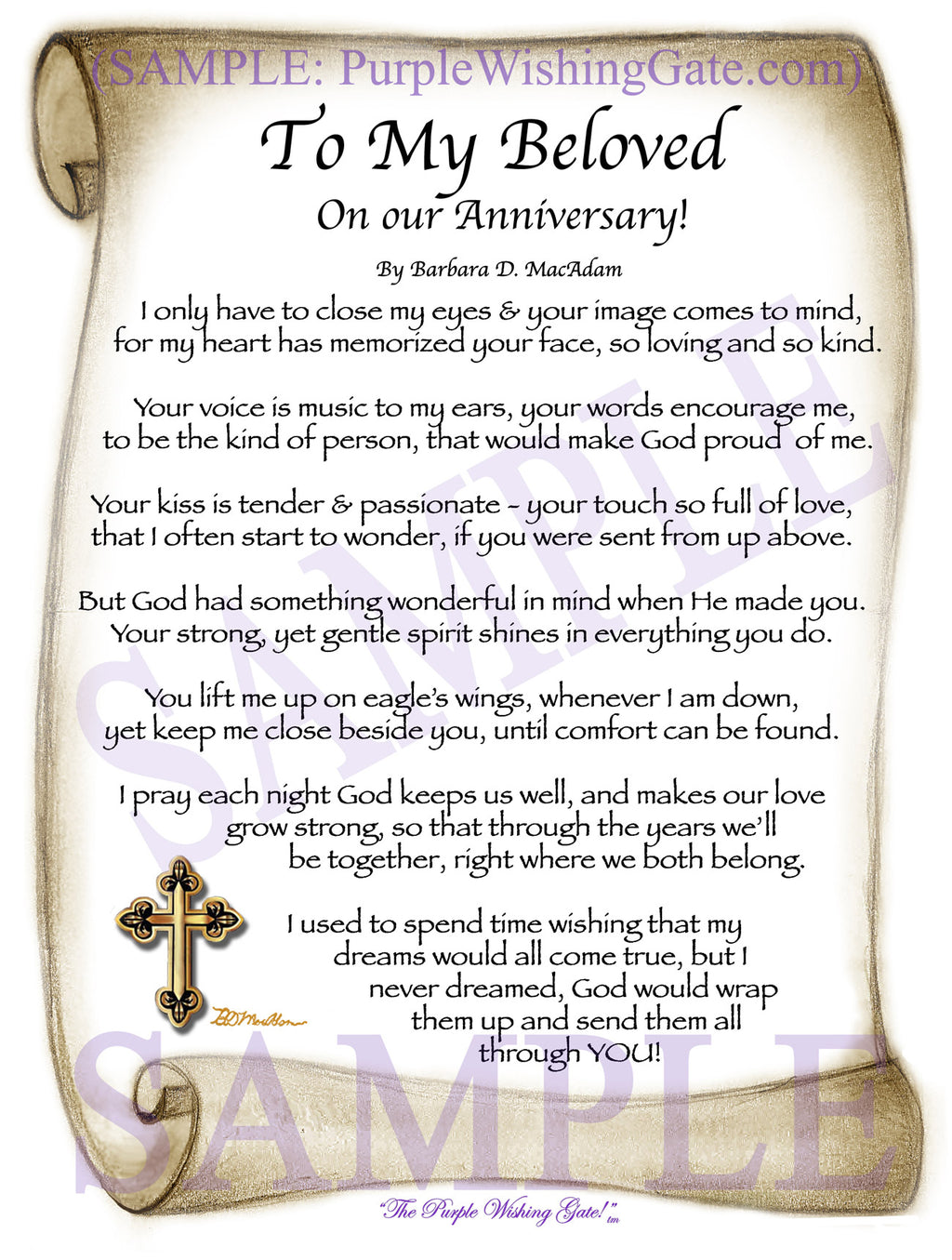 To My Beloved on our Anniversary: Sepia Scroll
