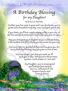 A Birthday Blessing for my Daughter! - Birthday Gift - PurpleWishingGate.com