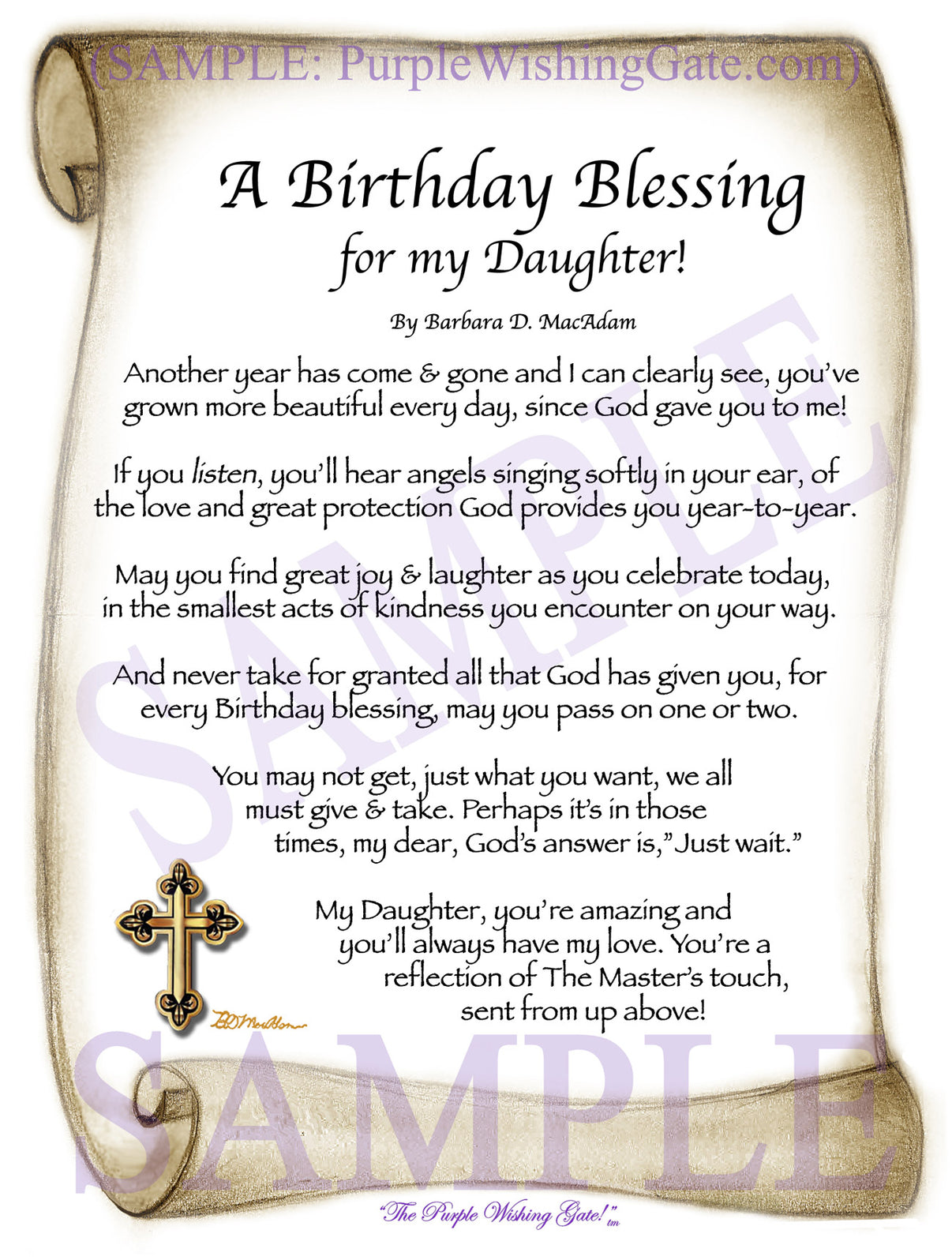 A Birthday Blessing for my Daughter! - Birthday Gift - PurpleWishingGate.com