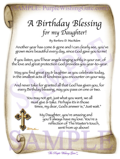 A Birthday Blessing for my Daughter! - Birthday Gift - PurpleWishingGate.com