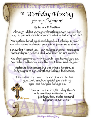 A Birthday Blessing for my Godfather! - Birthday Gift - PurpleWishingGate.com