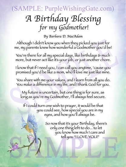 A Birthday Blessing for my Godmother! - Birthday Gift - PurpleWishingGate.com