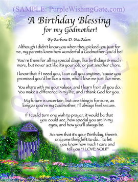 A Birthday Blessing for my Godmother! - Birthday Gift - PurpleWishingGate.com