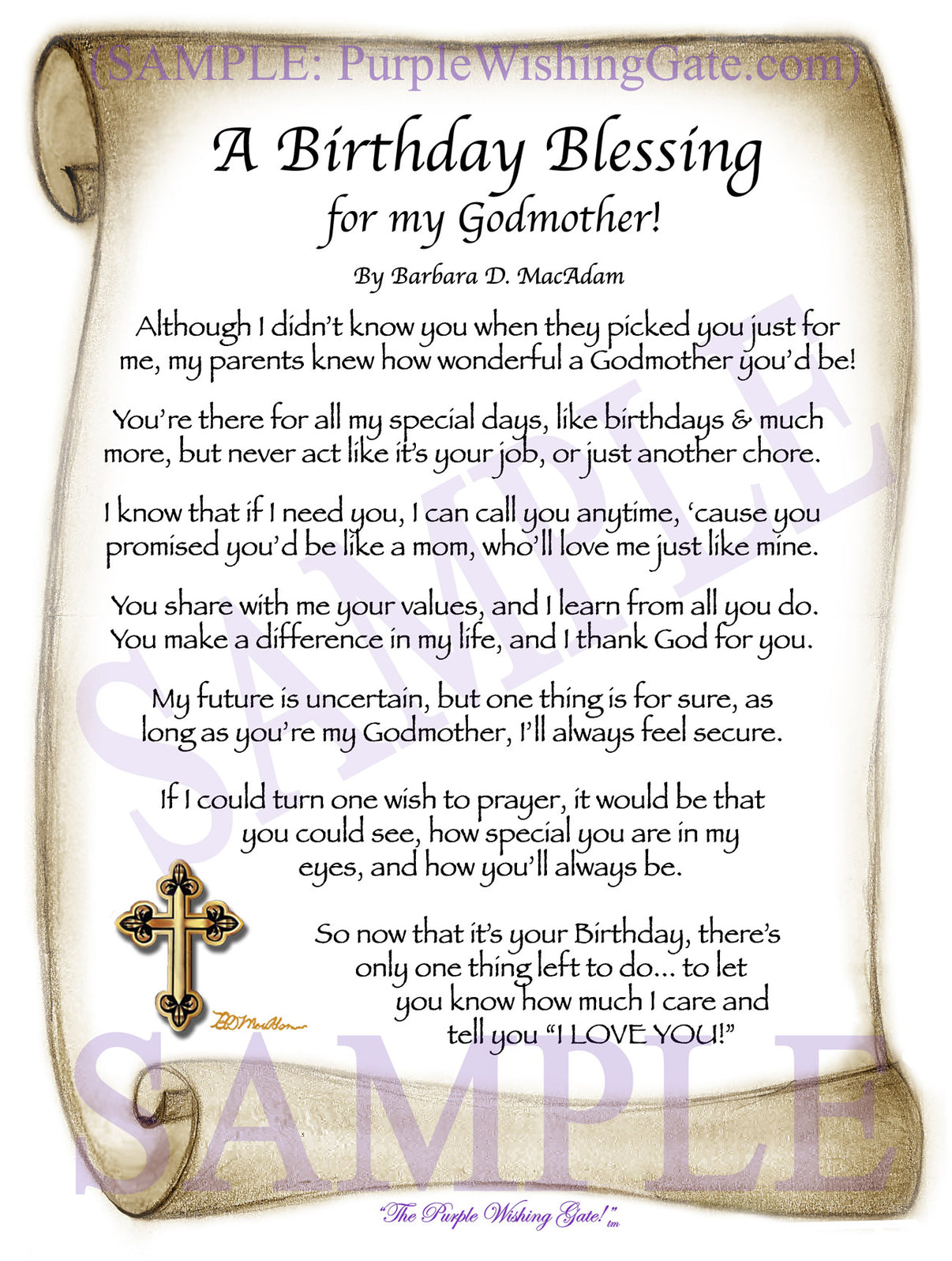 A Birthday Blessing for my Godmother! - Birthday Gift - PurpleWishingGate.com