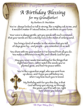 A Birthday Blessing for my Grandfather! - Birthday Gift - PurpleWishingGate.com