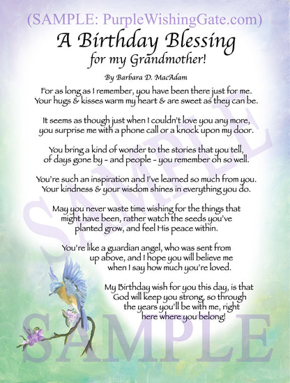 A Birthday Blessing for my Grandmother! - Birthday Gift - PurpleWishingGate.com