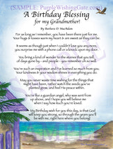 A Birthday Blessing for my Grandmother! - Birthday Gift - PurpleWishingGate.com