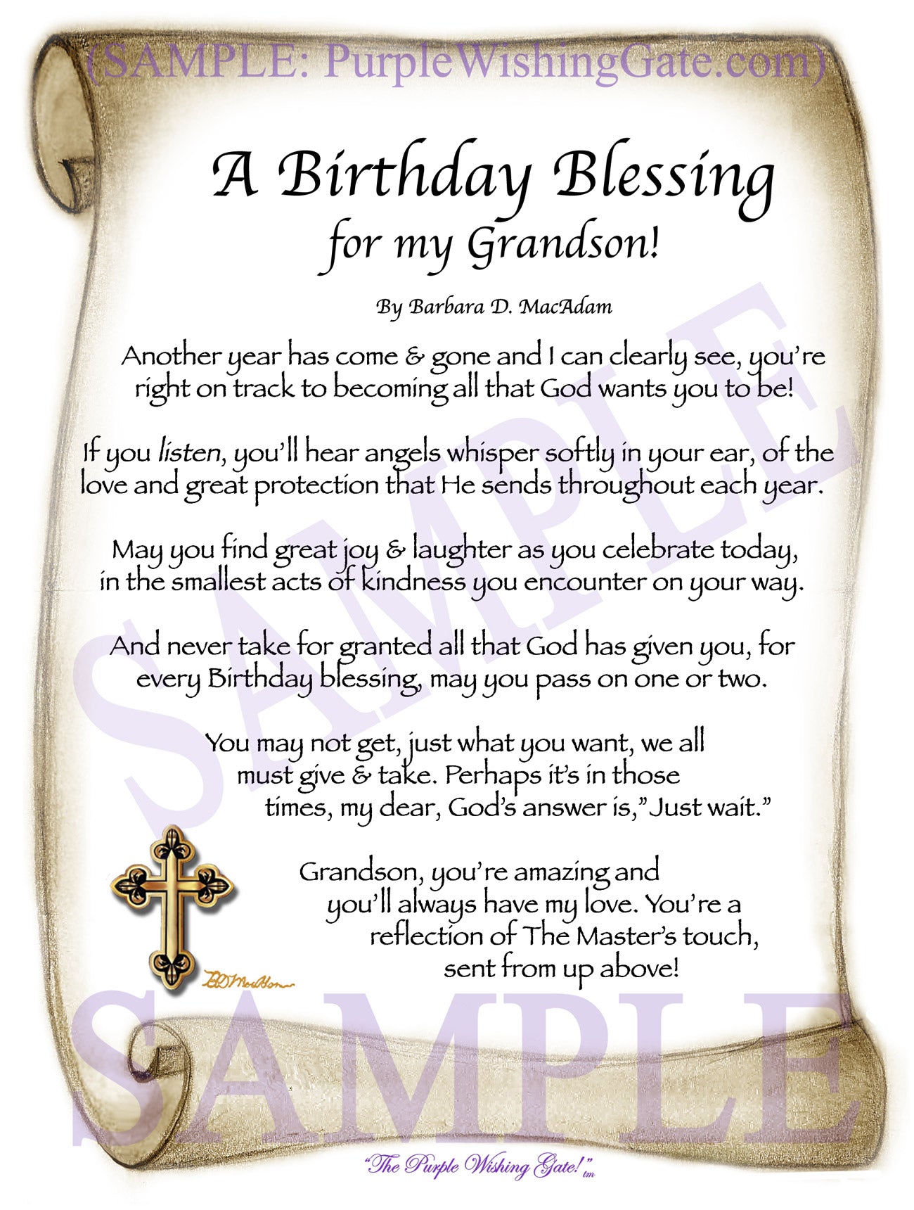 
              
        		A Birthday Blessing for my Grandson! - Birthday Gift - PurpleWishingGate.com
        		
        	