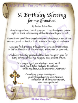 A Birthday Blessing for my Grandson! - Birthday Gift - PurpleWishingGate.com