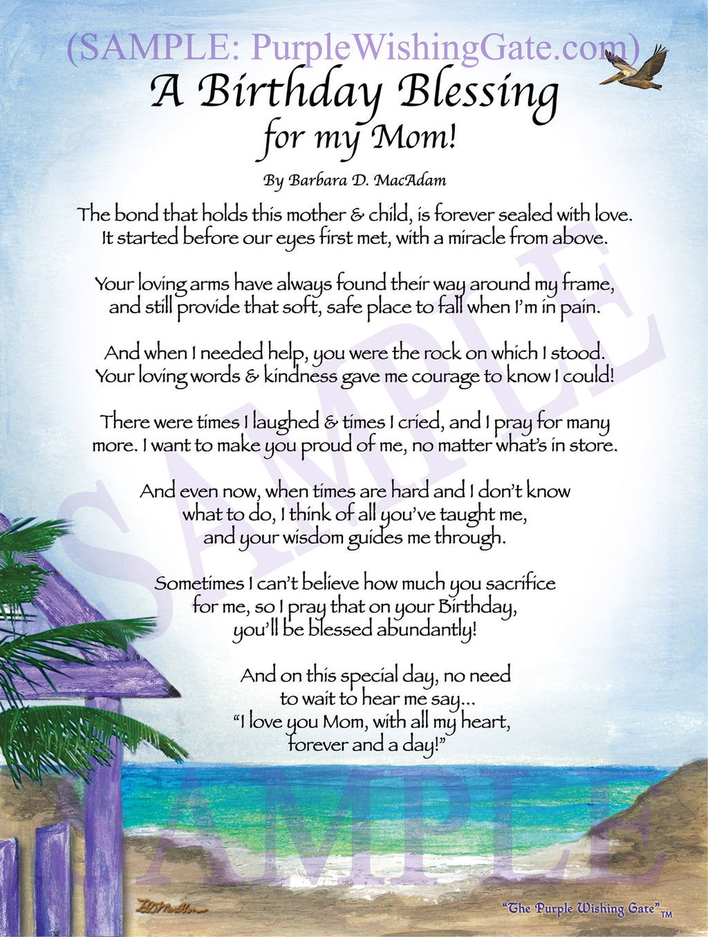 A Birthday Blessing for my Mom! - Birthday Gift - PurpleWishingGate.com