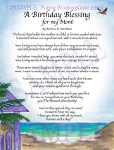 A Birthday Blessing for my Mom! - Birthday Gift - PurpleWishingGate.com