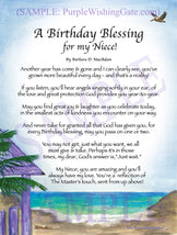 A Birthday Blessing for my Niece! - Birthday Gift - PurpleWishingGate.com
