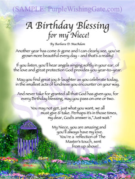 A Birthday Blessing for my Niece! - Birthday Gift - PurpleWishingGate.com