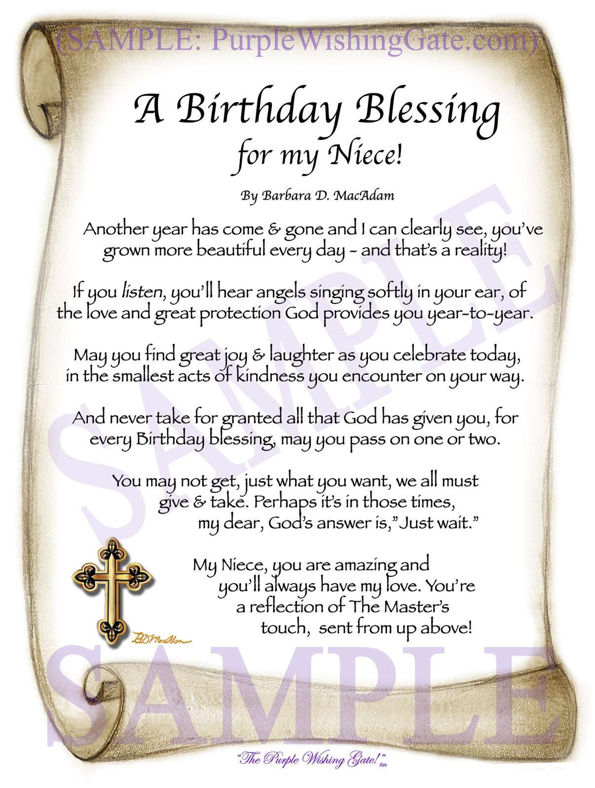 A Birthday Blessing for my Niece! - Birthday Gift - PurpleWishingGate.com