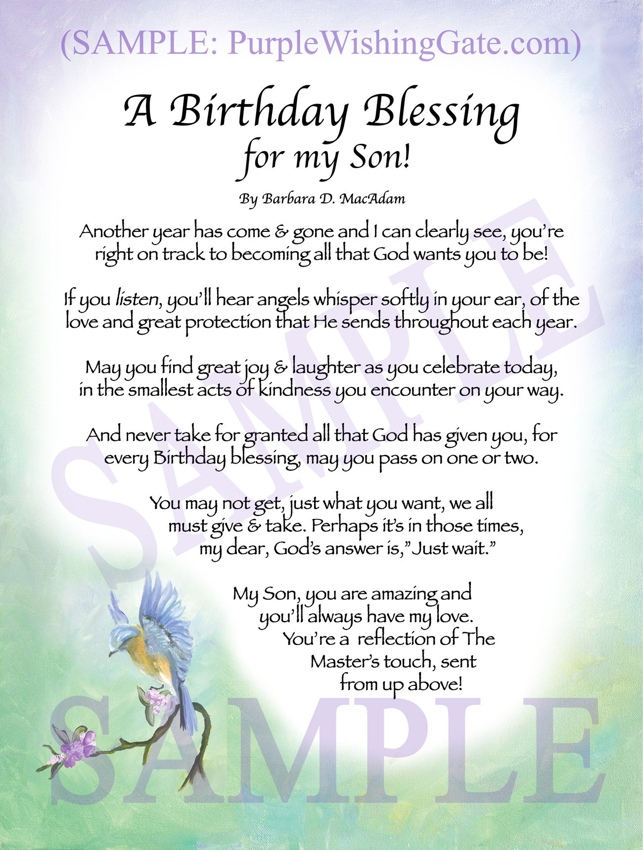 A Birthday Blessing for my Son! - Birthday Gift - PurpleWishingGate.com
