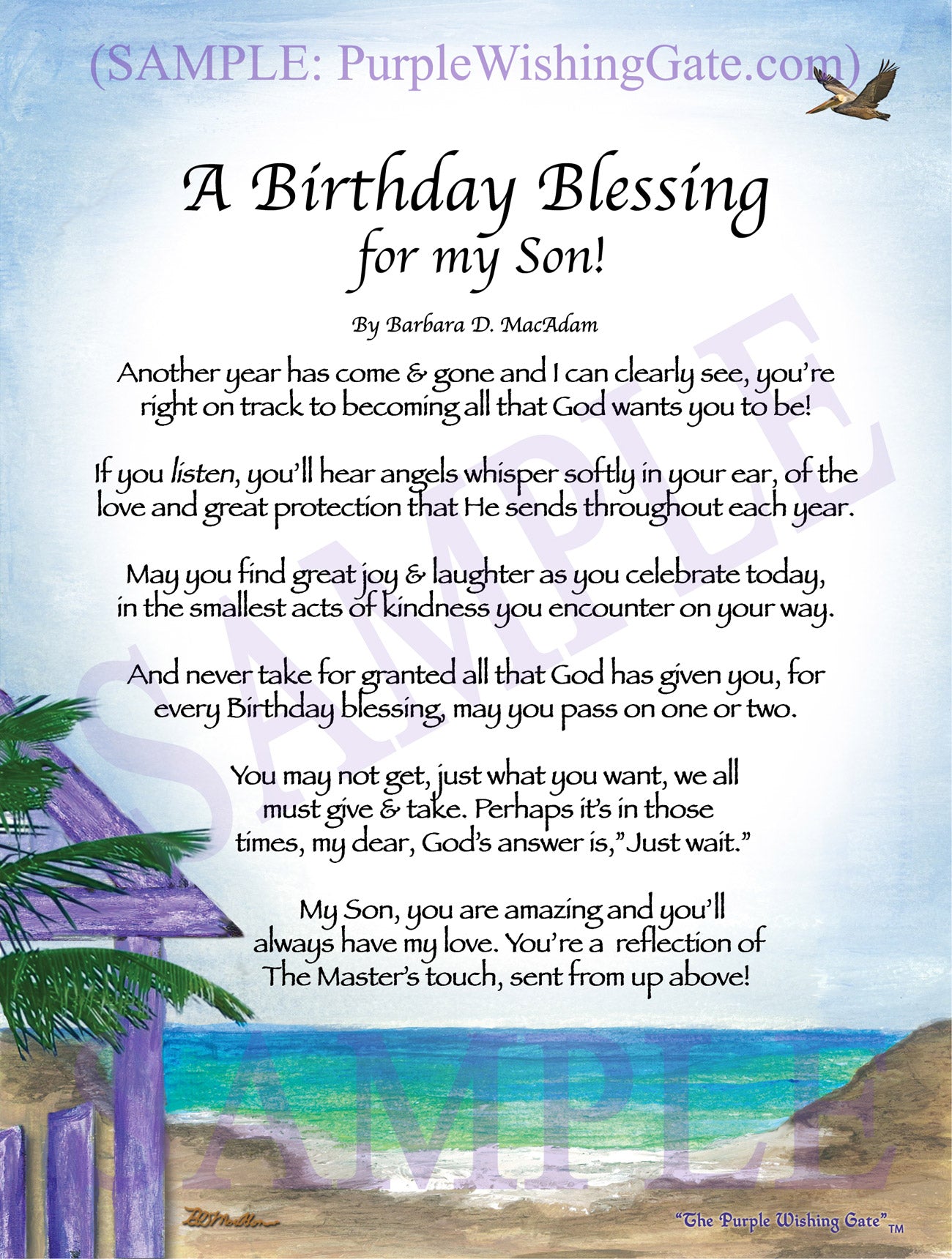 A Birthday Blessing for my Son! - Birthday Gift - PurpleWishingGate.com