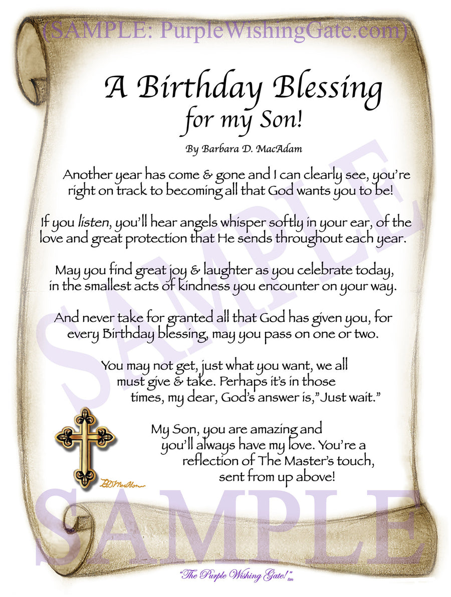 
              
        		A Birthday Blessing for my Son! - Birthday Gift - PurpleWishingGate.com
        		
        	