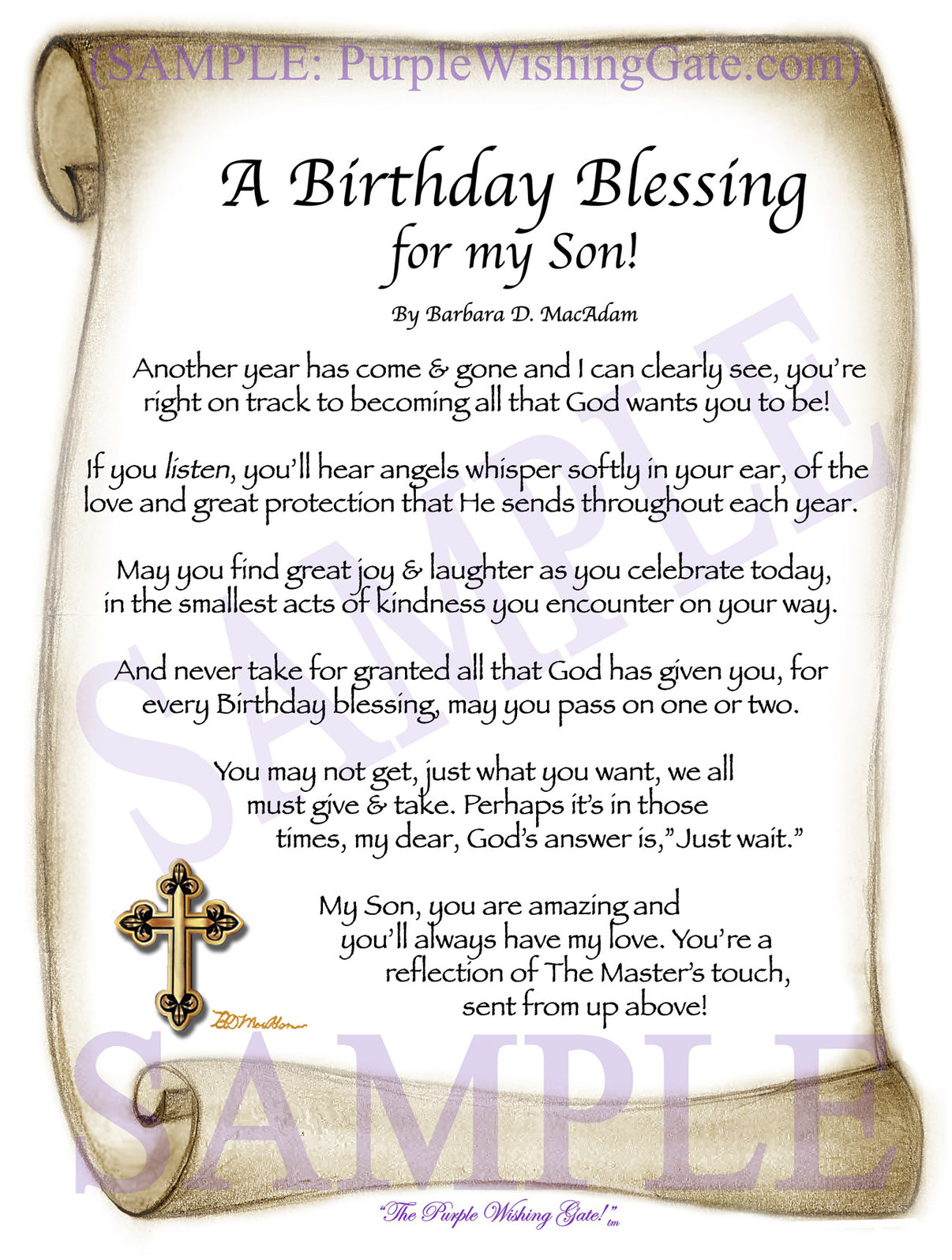 A Birthday Blessing for my Son! - Birthday Gift - PurpleWishingGate.com