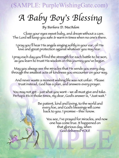 A Baby Boy's Blessing - Baby Gift - PurpleWishingGate.com